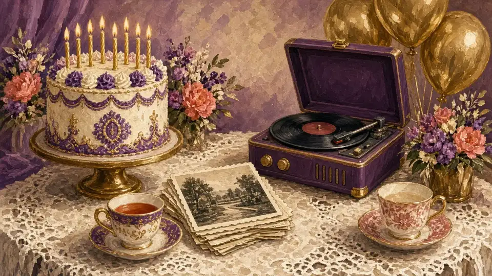 Illustration: Birthday party table