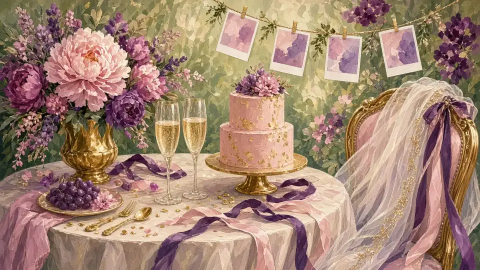 Illustration: Bridal shower party table