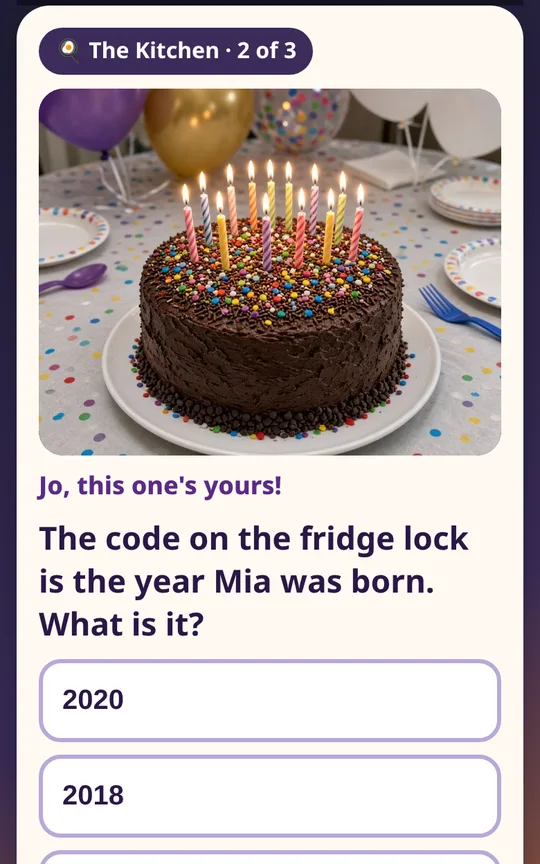 Screenshot of The Missing Cake Mystery on a phone
