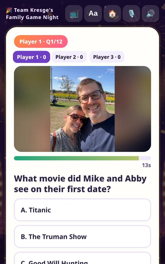 Screenshot of The Party Game on a phone